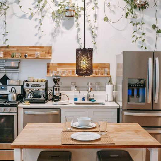 Natural Wicker Rattan Ceiling Pendant Light with Adjustable Cord, E27 Base